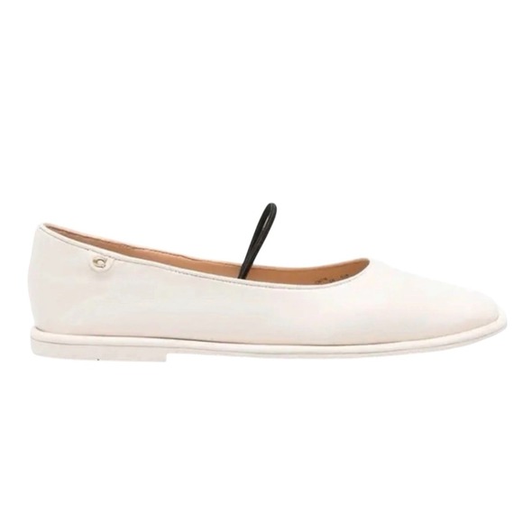 Coach Shoes - Coach Emilia Mary Jane Ballet Flat Shoes Women Size 8.5 Slip on Chalk Leather
